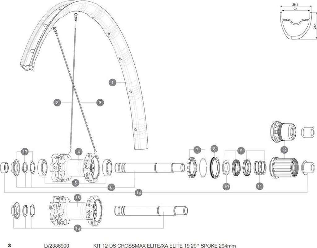 Mavic Crossmax Elite/xa Elite 29 Hintere Rechte Speichen 12 Einheiten Schwarz 294 mm Schwarz 294 mm