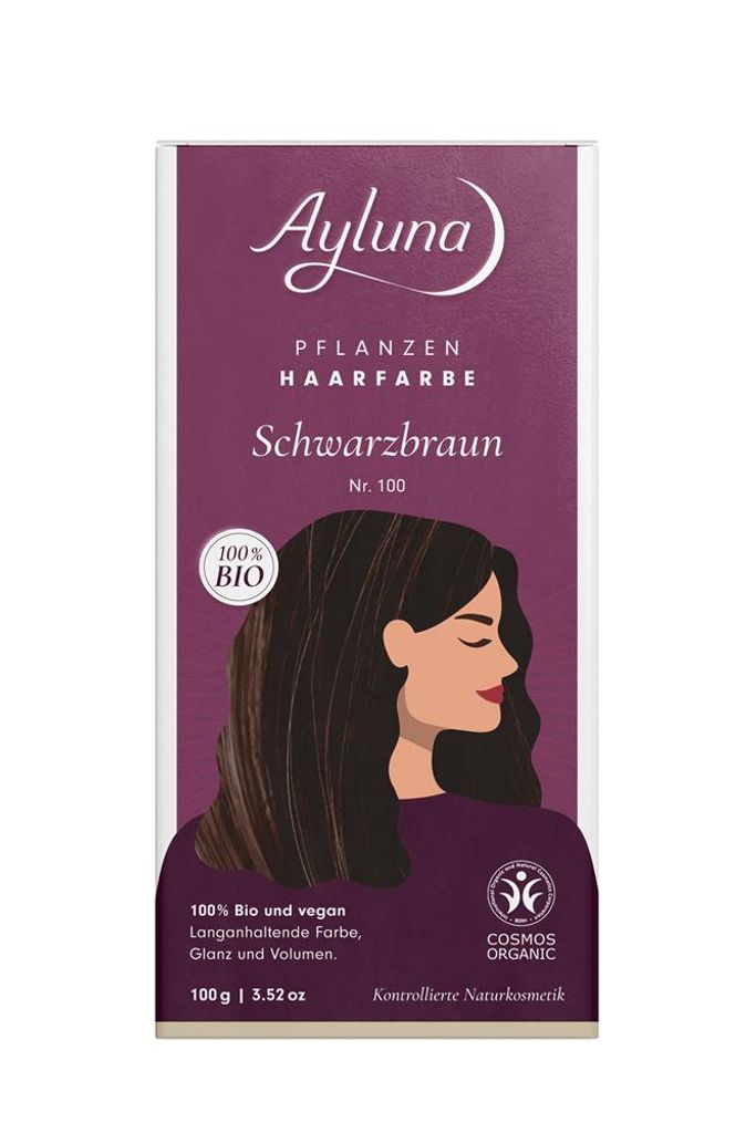 Ayluna Pflanzenhaarfarbe 100 Schwarzbraun - 100g