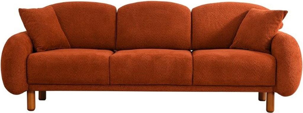 Moderne Polstersofa Garnitur Wohnzimmer Dreisitzer Weißer 3-Sitzer 2tlg