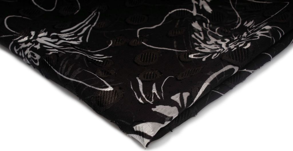 Bedruckter Chiffon, Muster 11, Schwarz 50 x 150 cm Produktbild 