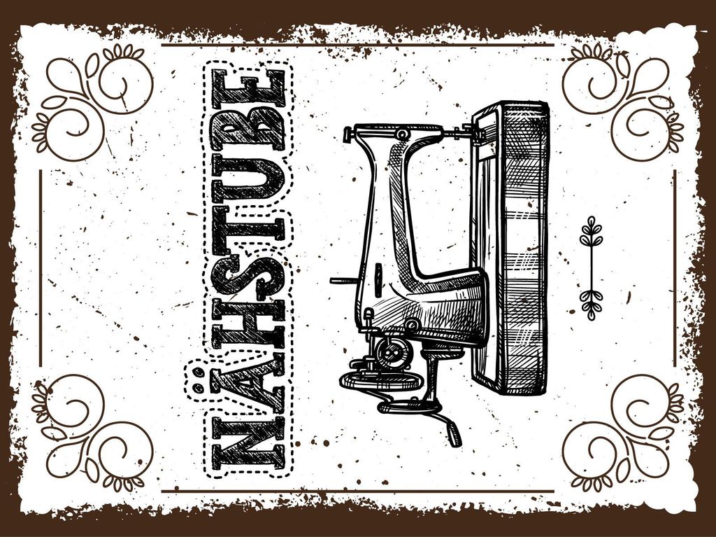 vianmo Blechschild 40x30 cm Retro Nähstube Nähmaschine