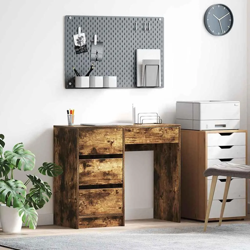Scrivania Studio 90x37,5 Rovere Fumé | Soluzione Ufficio Professionale