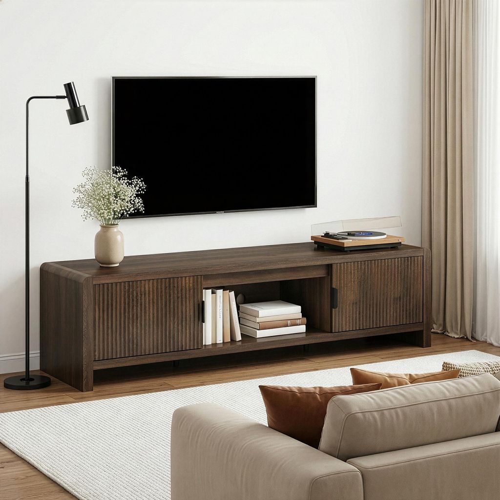 Fernsehschrank 'Lukkodso' mit 3 Fächern und 2 Türen 150 x Produktbild 