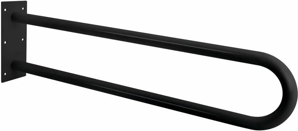 Maniglione Bagno Nero Opaco 60cm - Supporto Handicap Design Moderno