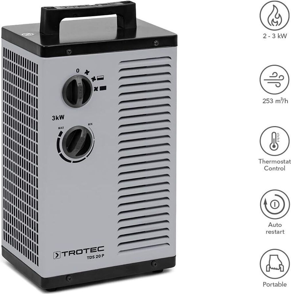 TROTEC Keramik Heizlüfter TDS 20 P Elektroheizer  3-stufig Produktbild 2