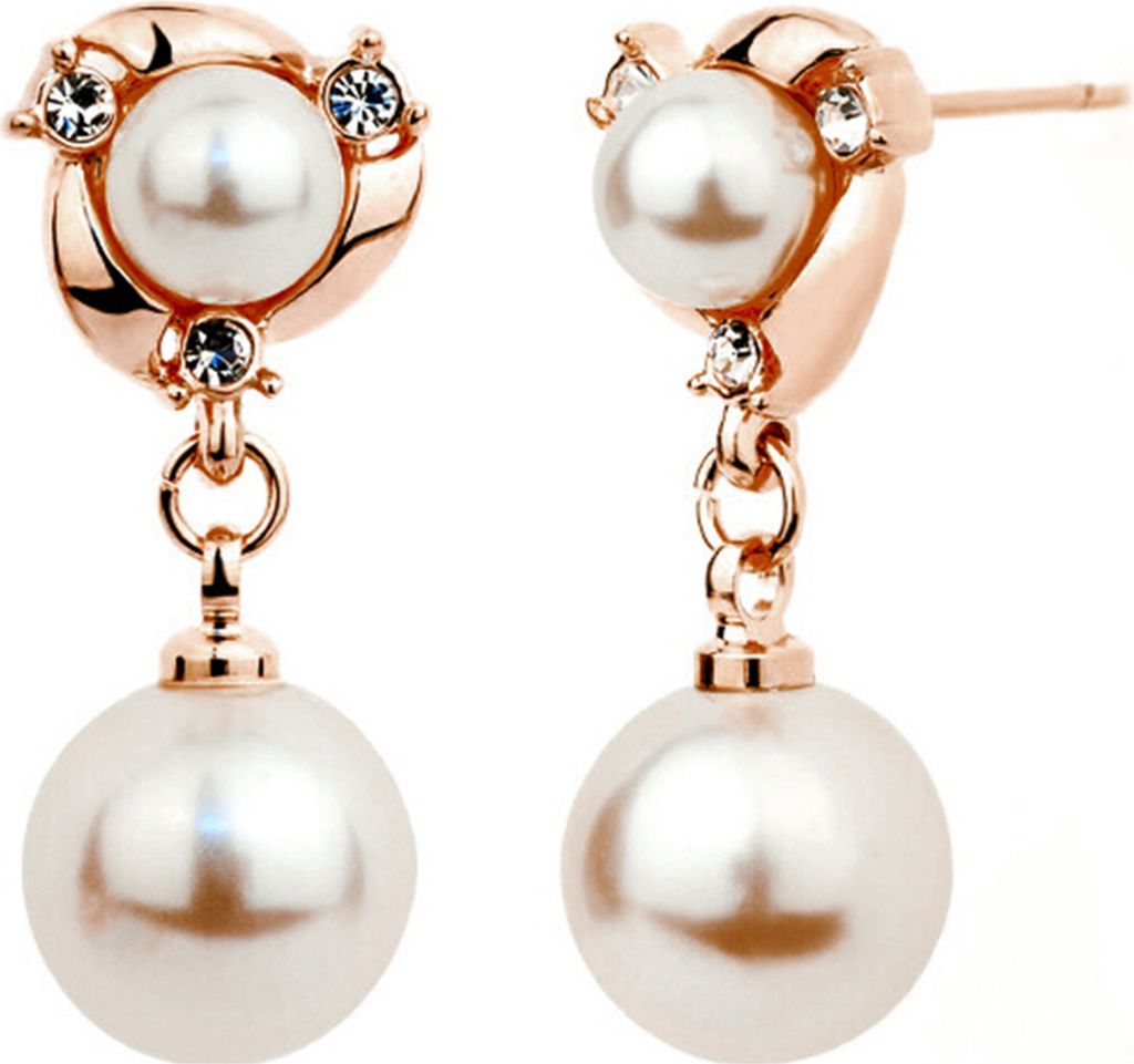 Ohrringe baumeln exquisite, auffällige 2-Farben-Perlen-Quasten-Ohrringe baumeln für Bankett-Golden