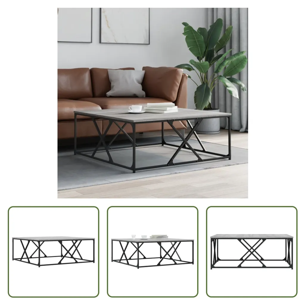 Tavolino Basso Grigio Sonoma 100x100x40 cm - Offerta The Living Store