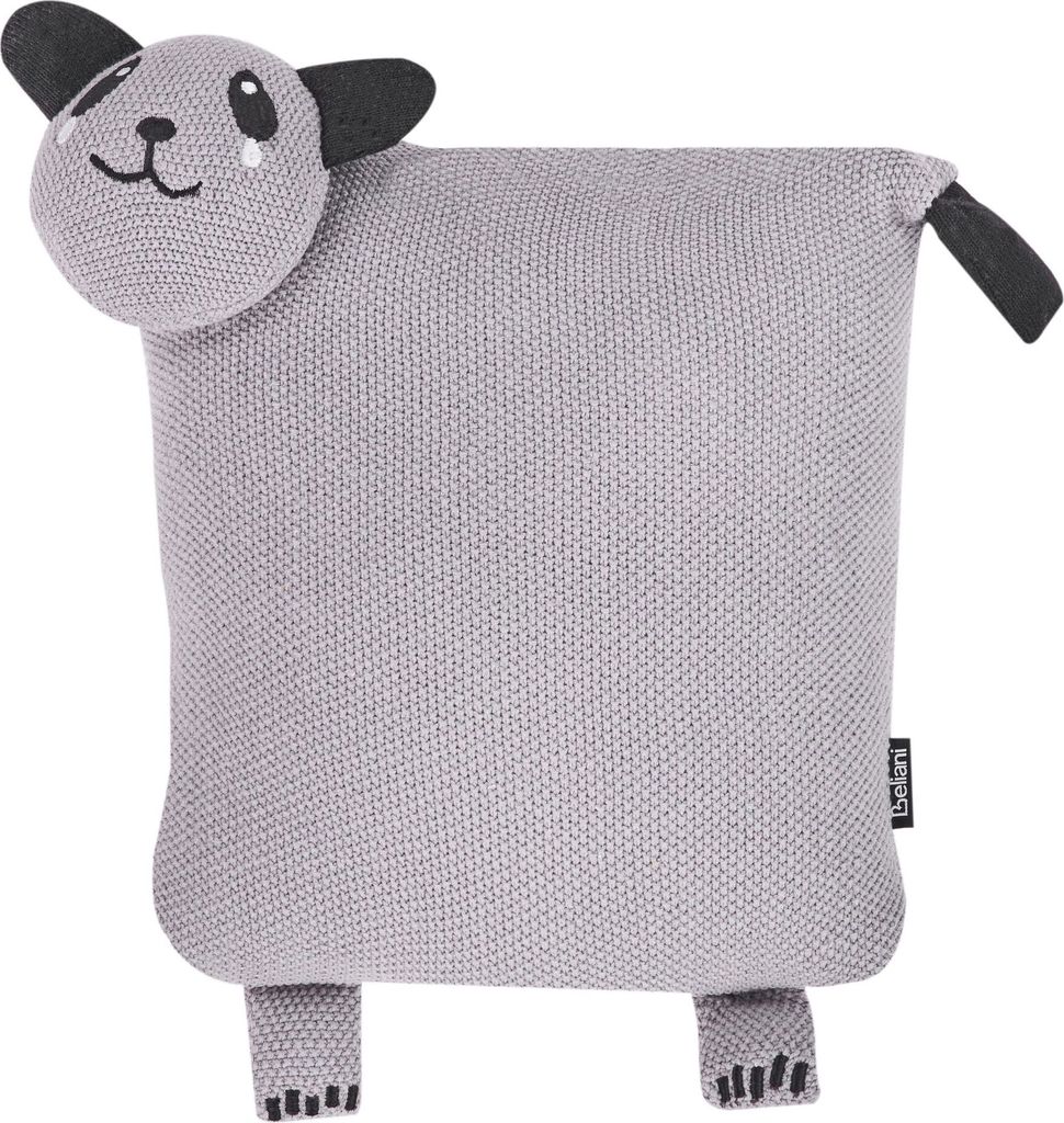 BELIANI Dekokissen 2er Set Grau Baumwollbezug mit Füllung 35x35 cm Tierform Panda Kinderkissen Wohnzimmer Schlafzimmer Kinderzimmer Deko