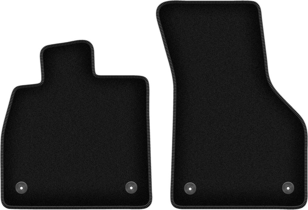 Wielganizator Velours-Autoteppiche – passand für Audi TT III (Coupe, Bj. 2015-) – schwarz, passgenau, mit Befestigungen set 2 Stk.