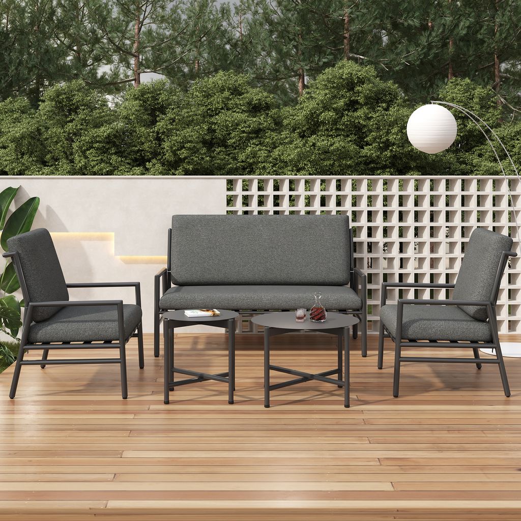 Merax Gartenmöbel-Set für 4 Personen, 5-tlg. Sitzgruppe mit Produktbild 7