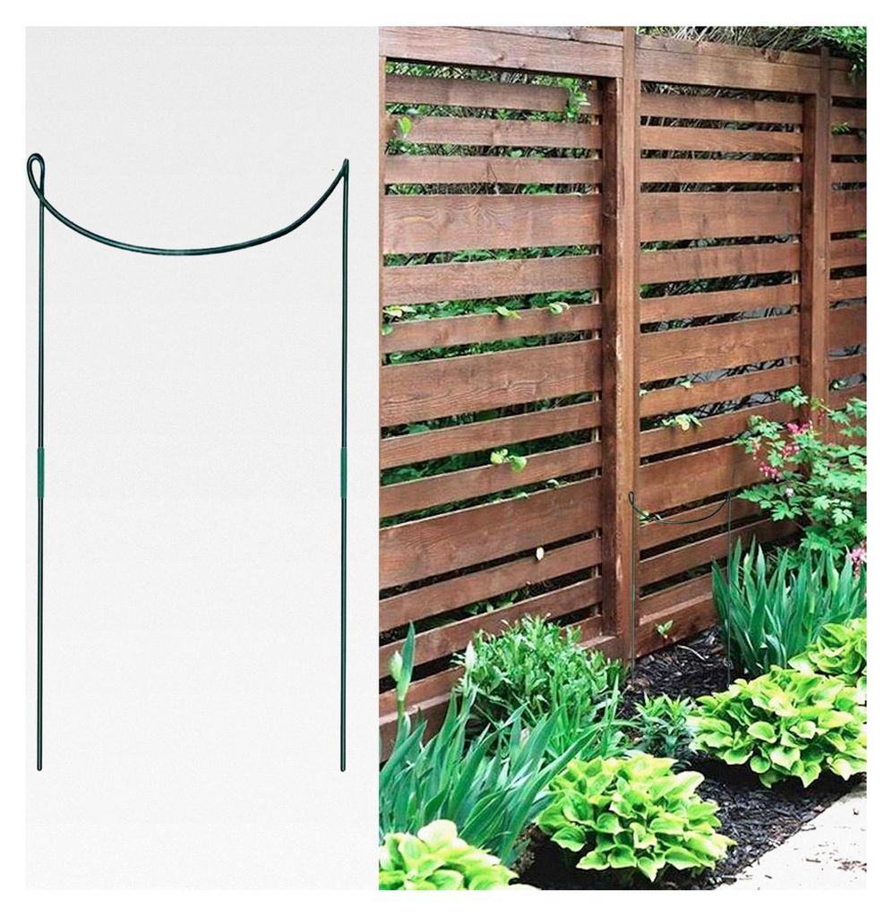 Pflanzenstützen | 6 Halbrunde Pflanzenstützringe aus rostfreiem Metall - Gartenzubehör für Pflanzenranken