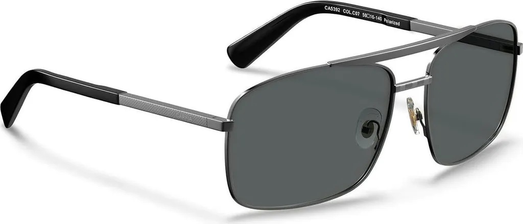 CARFIA Occhiali Sole Polarizzati UV400 Metallo Nero Uomo Aviatore