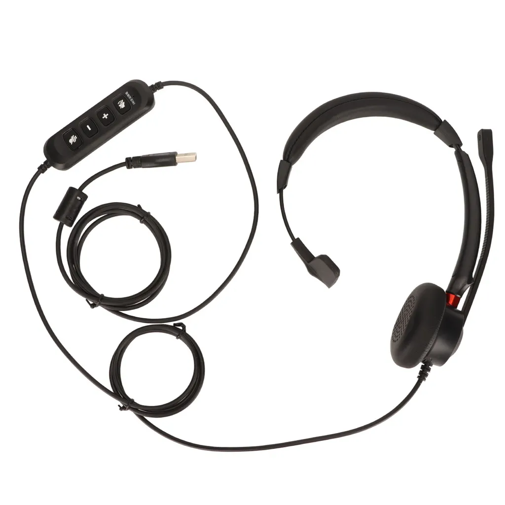 Casque de bureau USB pour service client - Oreillette simple ergonomique - 5