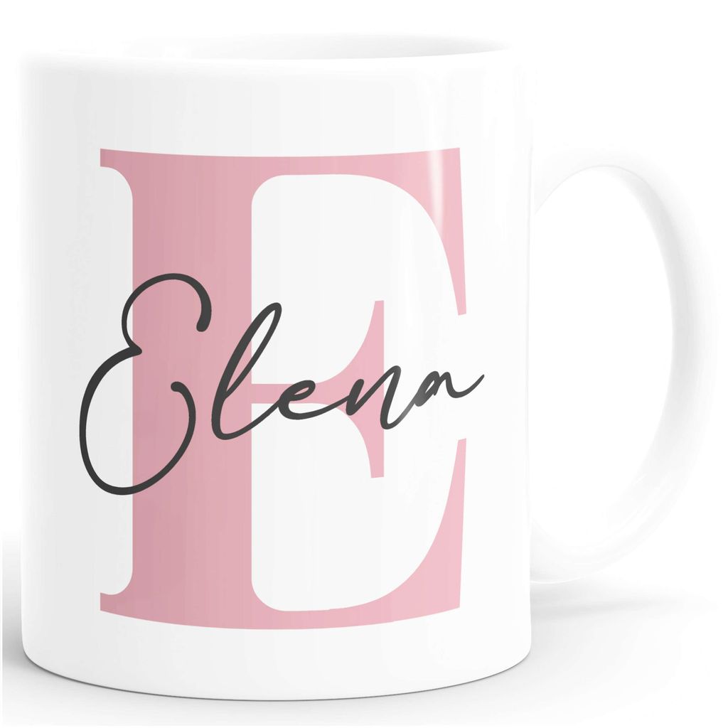 Kaffee-Tasse Buchstabe Initiale Monogramm personalisiert mit Namen Teamgeschenk Namenstasse SpecialMe