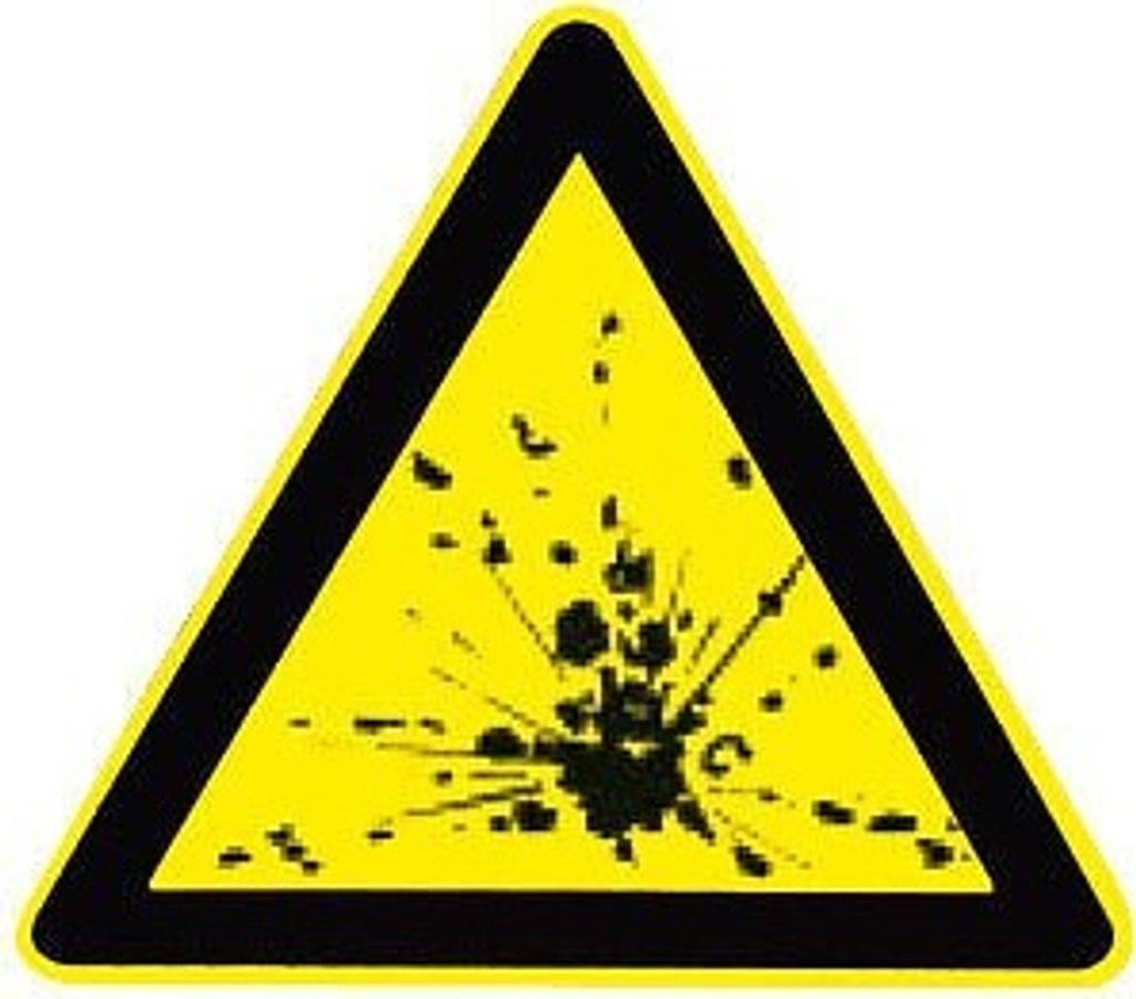 Warnschild - Explosionsgefährliche Stoffe - 308811 - Schenkellänge 22cm - Kunststoff