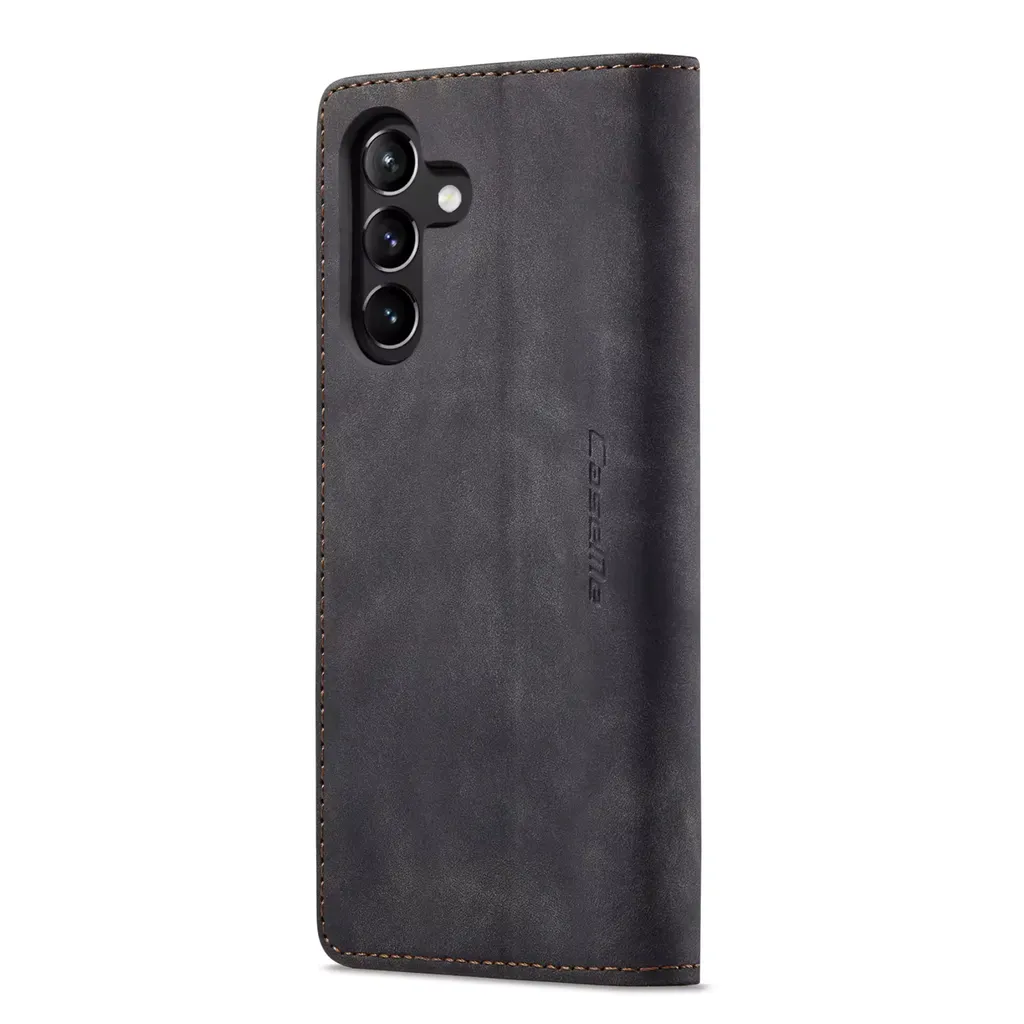 Custodia Samsung Galaxy S21 Book Case Nero Effetto Pelle - Slim Flip Cover