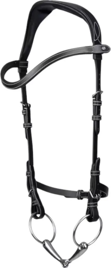 Filet muserolle combinée Helsinki PS of Sweden noir Cob pour cheval
