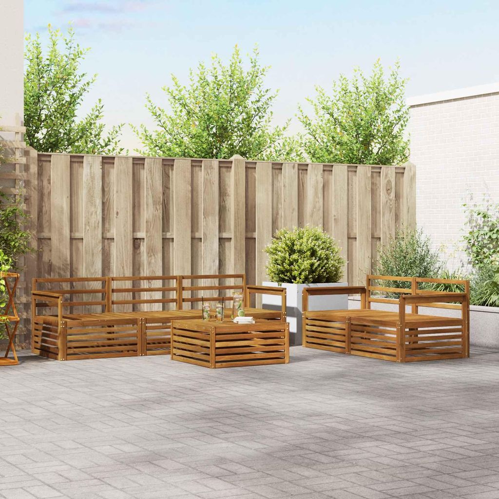"SALE 2026"Outdoor-Sofagarnitur - CLORIS - Balkonmöbe/Sitzgruppe - 6 pcs - Moderne Design - Natur - Gartensofas NeuMöbel817716