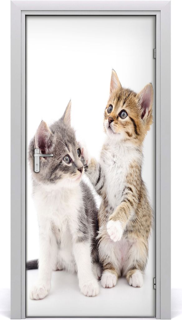 Tulup Türaufkleber 95x205 cm Dekorative Aufkleber Selbstklebend Wasserdichte Tapete Abnehmbar Schlafzimmer Wohnzimmer Wohnkultur - Zwei kleine Katzen