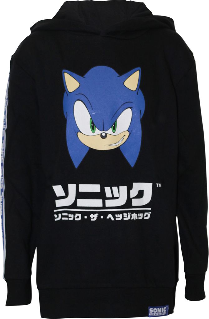 Sonic The Hedgehog - Kapuzenpullover für Kinder NS5796 (128) (Schwarz/Blau)