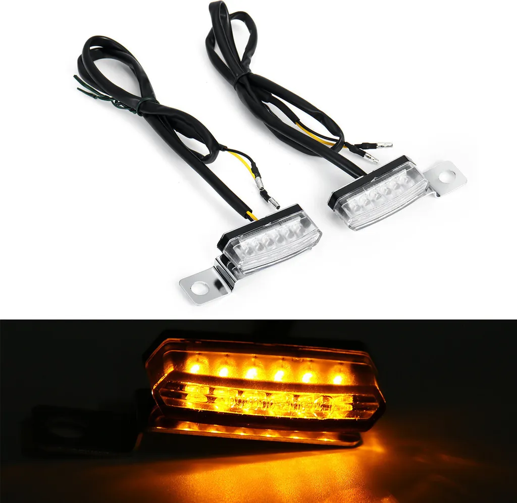 Frecce LED Moto 12V Universali per Leve Freno e Frizione Ambra Nero