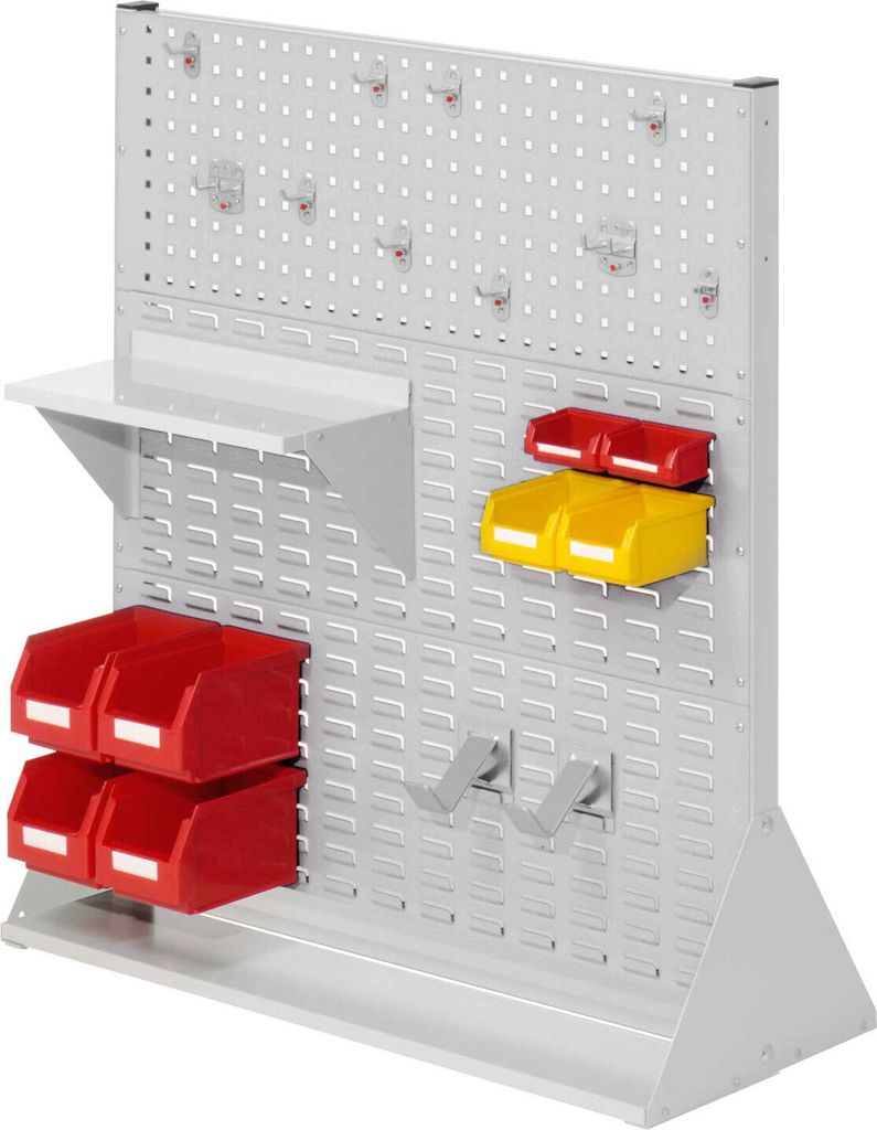 Kappes RasterPlan Stellwände doppelseitig Größe #3 - 2x Lochplatten 4x Schlitzplatten 1x Zubehörsortiment 21-teilig Lichtgrau RAL 7035