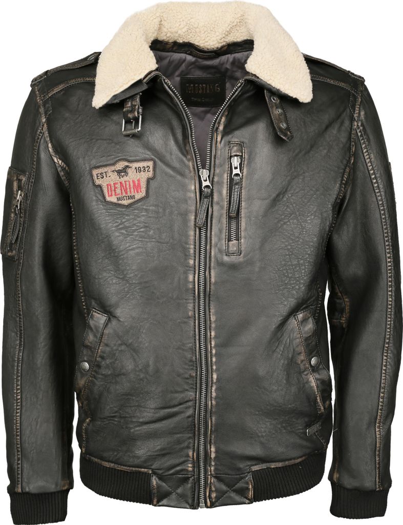 Mustang Lederjacke 31019256 Herren dark brown S Produktbild 