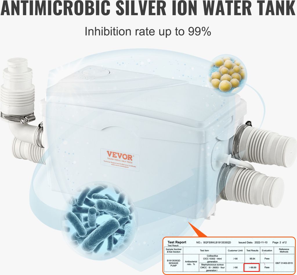 VEVOR Hebeanlage, 350 W, 6000 l/h Durchfluss, 7 m Produktbild 4