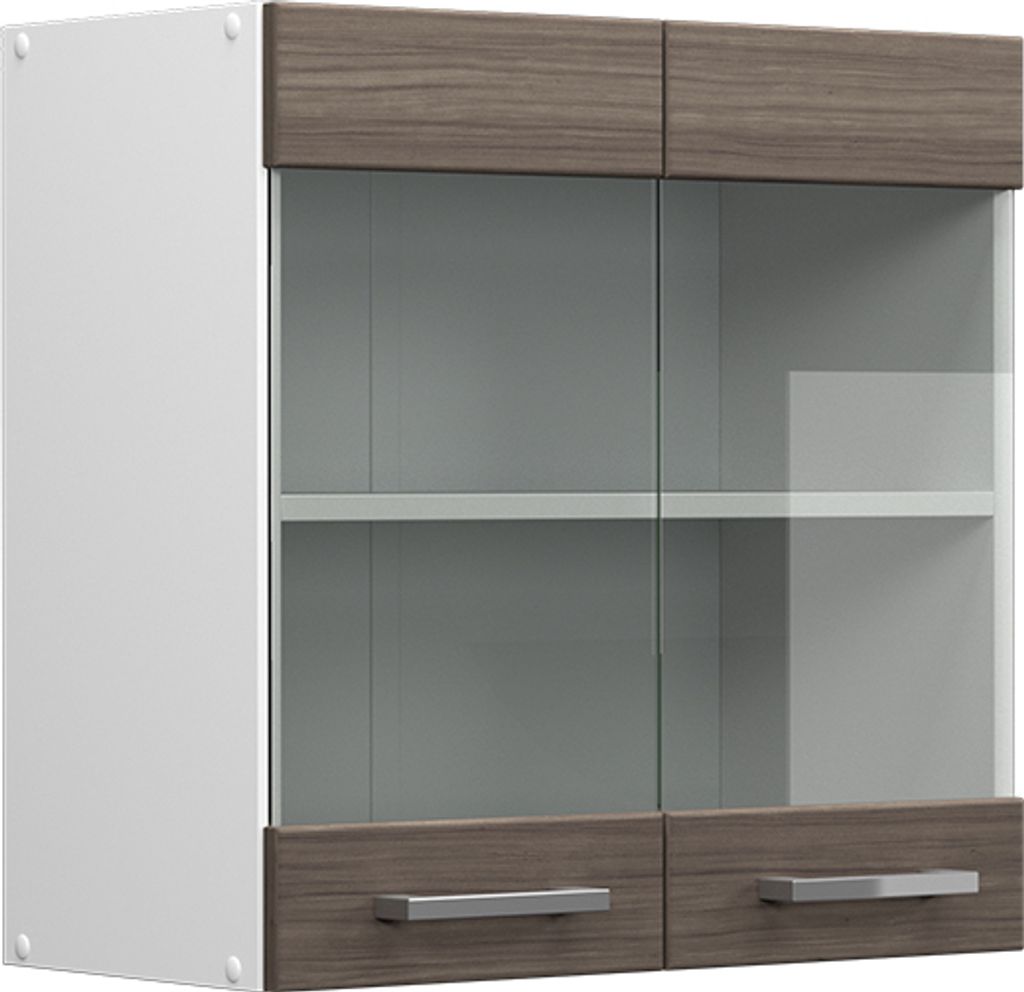 Hängeschrank Vicco R-Line Grau 60 cm mit Glastüren, Model 41867