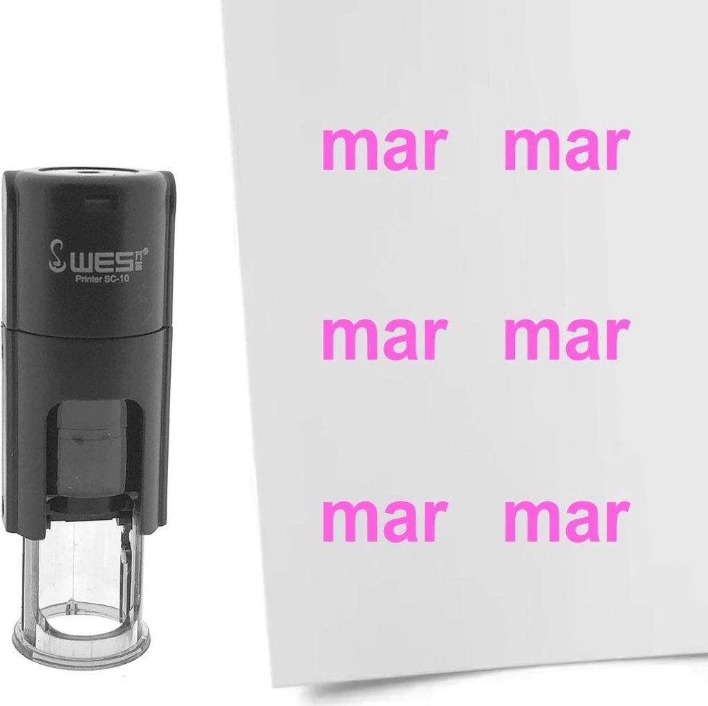 CombiCraft Selbstfärbender Stempel 'Monatskürzel Mar' in der Farbe Pink, Ø10mm