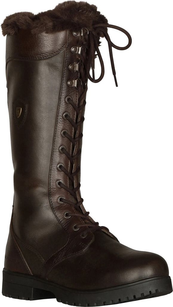 Moretta - Damen Landstiefel "Nola", Spitze, Leder ER1880 (38 EU) (Braun)
