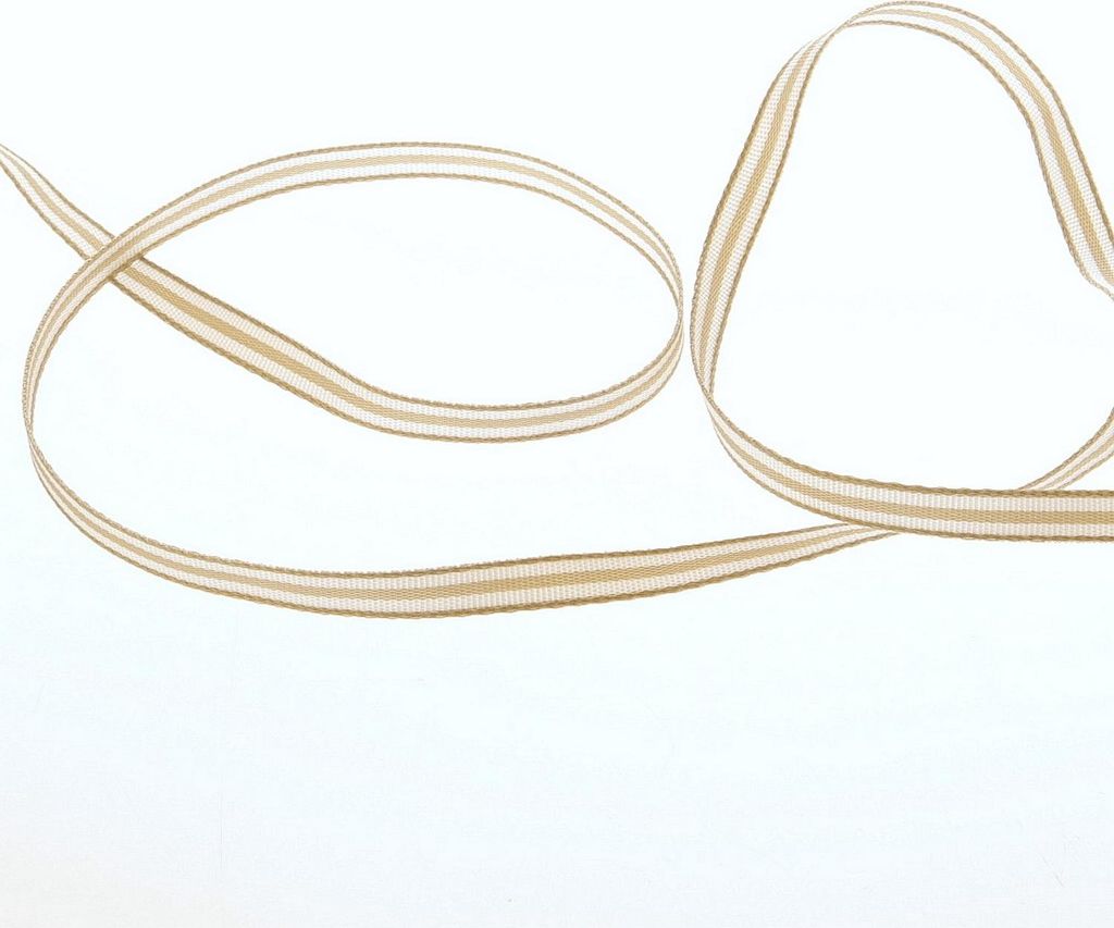 Streifenband mit Webkante Taupe - Weiß - 5mm - 20m - 23909-5-20-06