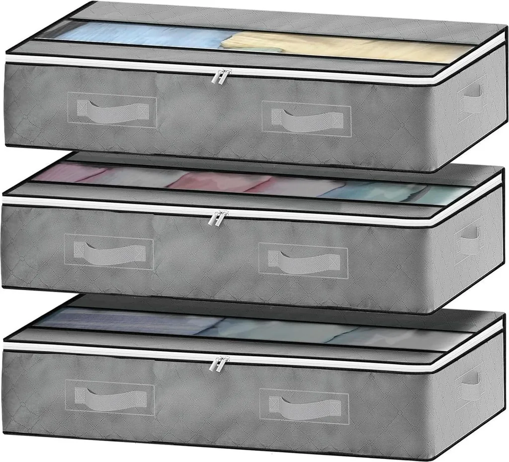 Rangement sous le lit Set 3 pièces Gris pour optimiser votre chambre ado