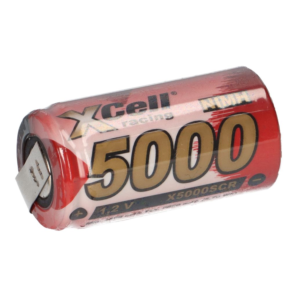 XCell SUB-C Akku Zelle 5000mAh 1,2V NIMH Hochleistungszelle mit U Lötfahne