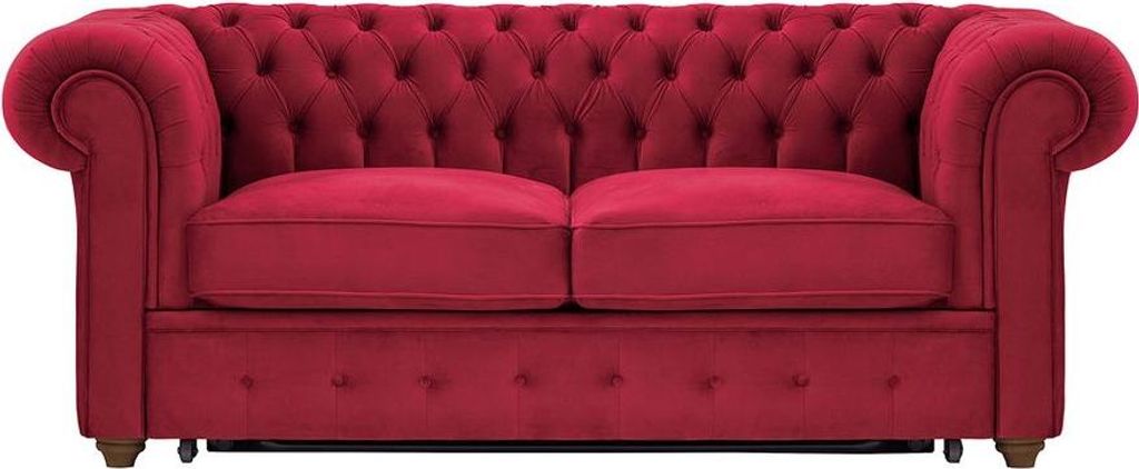2-Sitzer Schlafsofa Chesterfield Max Borneo-Velluto 7-dark oak
