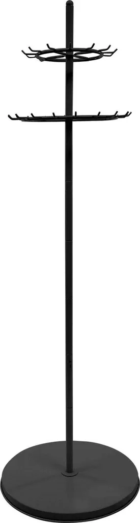 Présentoir porte-manteaux et chapeaux en métal noir, hauteur 168 cm