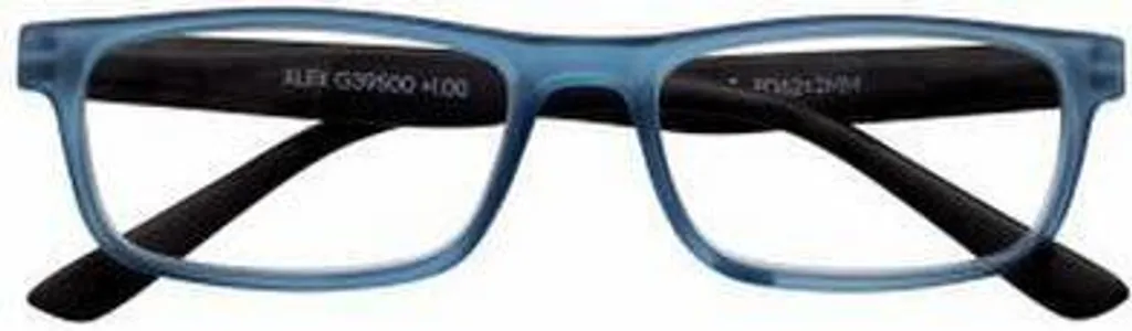 Occhiali da lettura LUCA, neri, +1.00 dpt con custodia