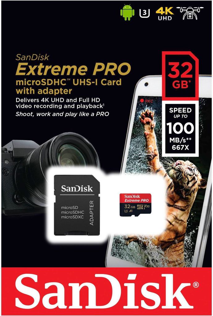 SanDisk Extreme Pro - Scheda di memoria flash (adattatore Immagine del prodotto 