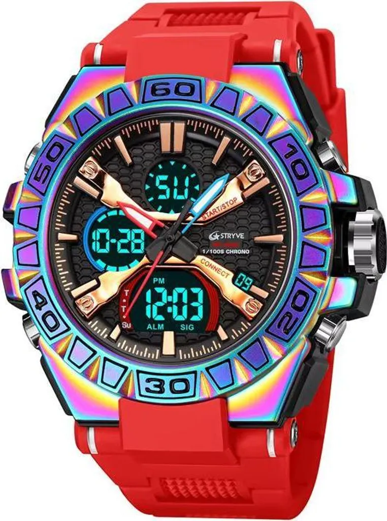 Montre Incassable STRYVE SY-38679 Rouge - Lisibilité et Confort Garantis