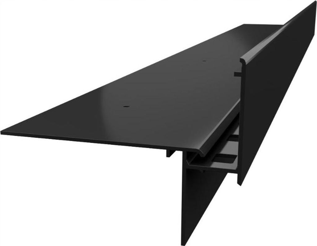 Renoplast, Aluminium Traufprofil W35+, Belüfteter Bodenbelag, Wasser ablaufsysteme, Profil 200cm, Schwarz