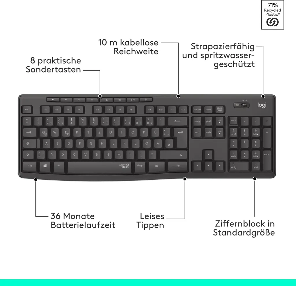 Logitech MK295 Silent ensemble clavier et souris sans fil graphite - 31
