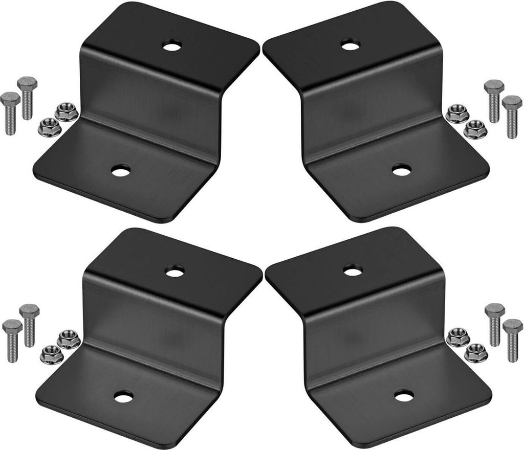 4er Set Alu Z-Winkel Befestigungswinkel schwarz PV Solarmodule Halterung Wand Dachmontage