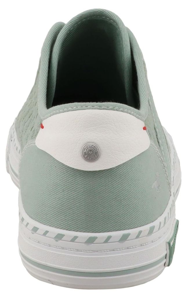 Mustang Damen Sneaker bestickt Baumwolle Schnürung 26M0152003, Größe:37 EU, Farbe:Grün