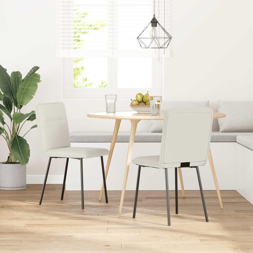 vidaXL Esszimmerstühle 2 Stk. Creme Samt