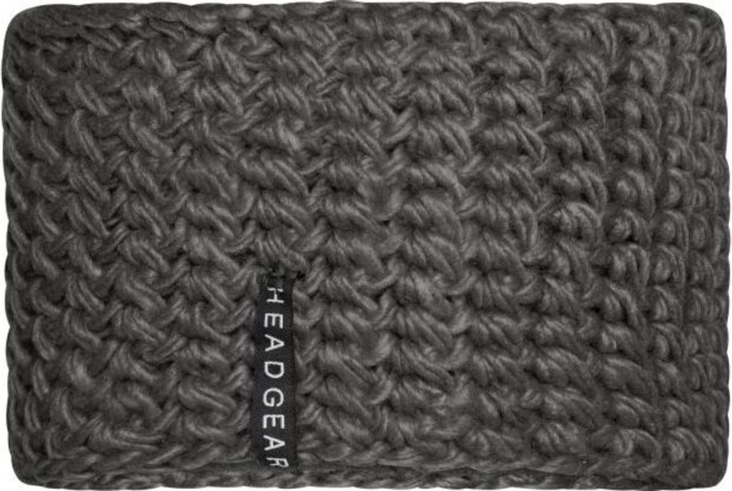 Crocheted Headband Extrabreites Stirnband carbon, Gr. one size