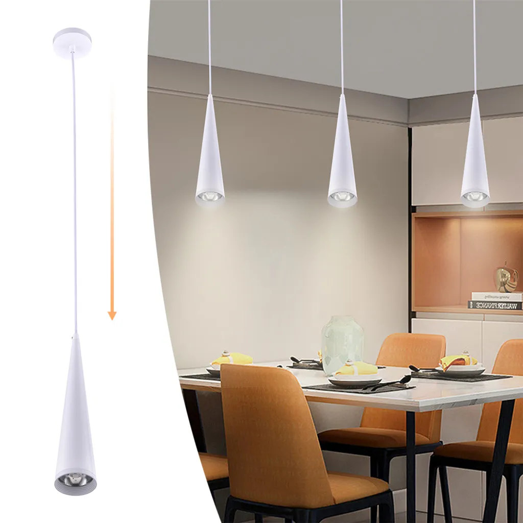 Mini luce a sospensione bianca Luce a sospensione a led moderna e regolabile per l'isola della cucina Sala da pranzo Camera da letto Bar Cucina Tavolo da pranzo Lampade a sospensione 7W, bianco caldo