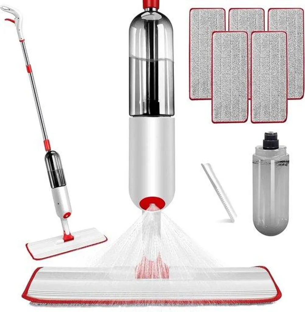 Balai lave-sol microfibre réutilisable pour stratifié avec sa raclette