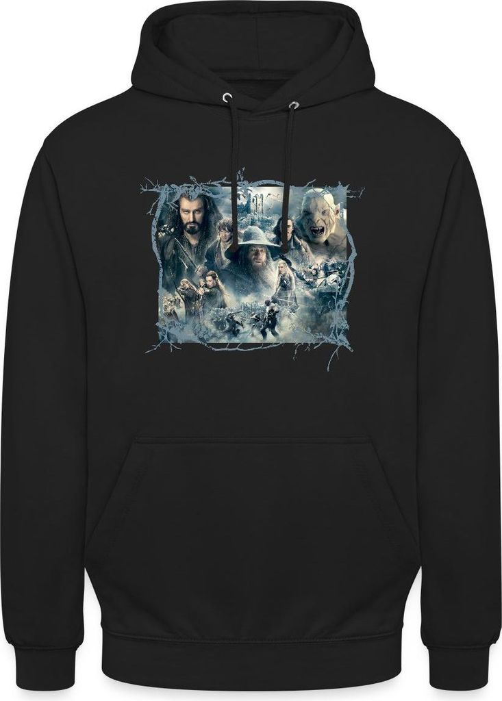 Spreadshirt Der Hobbit Die Schlacht der Fünf Heere Charaktere Uni Hoodie, S, Schwarz