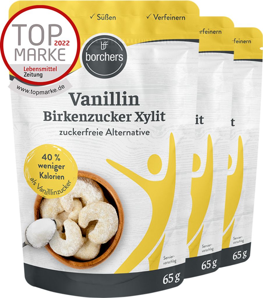 BORCHERS Vanillin Birkenzucker Xylit (3x65g)
