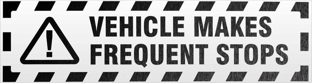 Kiwistar Vehicle Makes Frequent Stops gestreift Magnetschild Schild magnetisch - 20cm Schwarz - reflektierend - Magnetfolie für Auto PKW Kfz